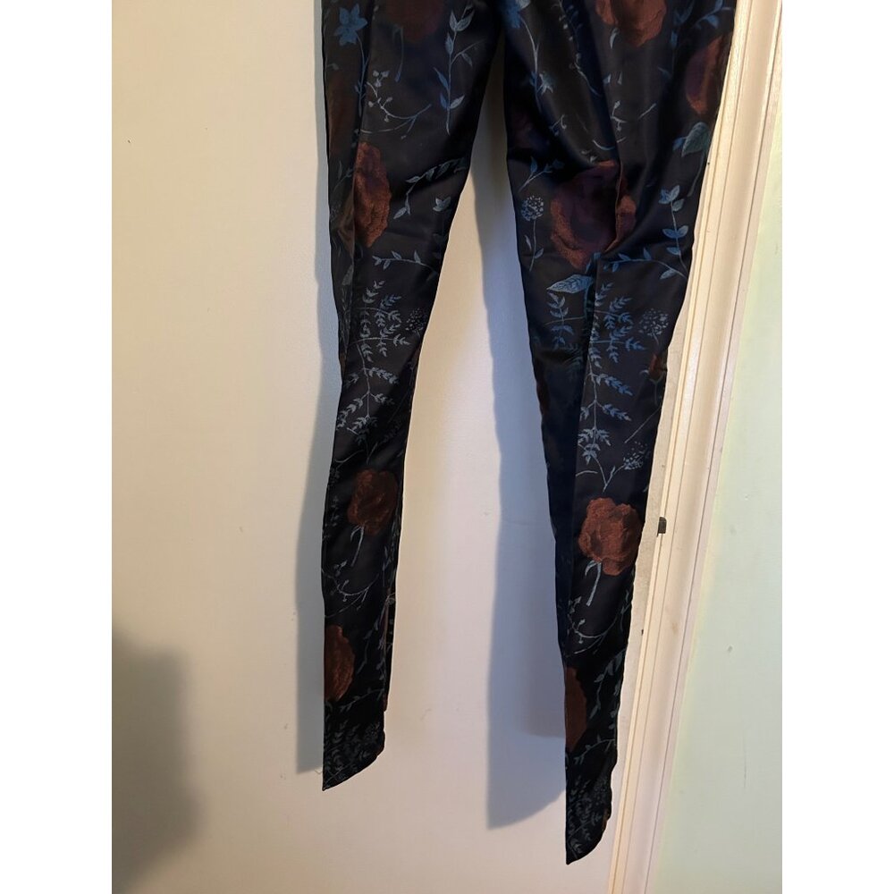 Talbot Runhof Bergdorf Goodman Jacquard Floral Pants High Waist Slim Fit Dressy - Picture 12 of 13
